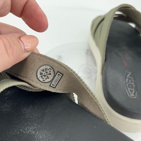 KEEN Women's Size 5 Elle Comfort Slip On Slide Sandals Green Criss Cross Shoes - Picture 10 of 11